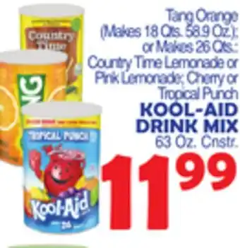 Bravo Supermarkets KOOL-AID DRINK MIX 63 Oz. Cnstr offer