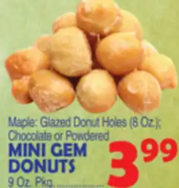 Bravo Supermarkets MINI GEM DONUTS, 9 Oz. Pkg offer