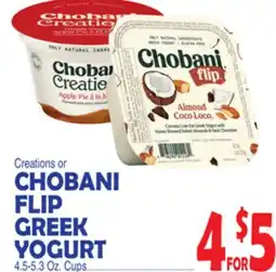 Bravo Supermarkets CHOBANI CREATIONS OR FLIP GREEK YOGURT offer