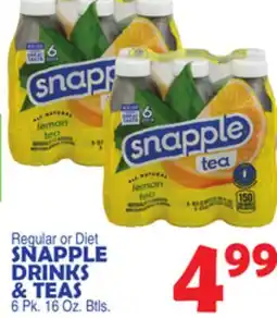 Bravo Supermarkets SNAPPLE DRINKS & TEAS offer