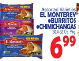 Bravo Supermarkets EL MONTEREY BURRITOS, CHIMICHANGAS offer