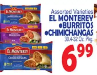 Bravo Supermarkets EL MONTEREY BURRITOS, CHIMICHANGAS offer