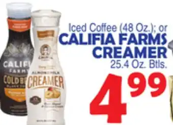 Bravo Supermarkets CALIFIA FARMS CREAMER 25.4 Oz. Btls offer