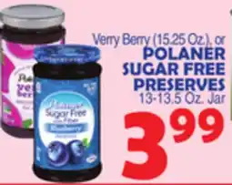 Bravo Supermarkets POLANER SUGAR FREE PRESERVES offer