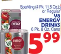 Bravo Supermarkets V8 ENERGY DRINKS 6 Pk. 8 Oz. Cans offer