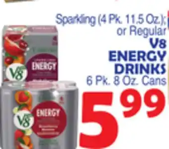 Bravo Supermarkets V8 ENERGY DRINKS 6 Pk. 8 Oz. Cans offer