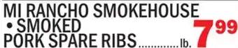 Bravo Supermarkets MI RANCHO SMOKEHOUSE SMOKED PORK SPARE RIBS offer