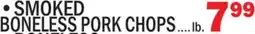 Bravo Supermarkets SMOKED BONELESS PORK CHOPS offer