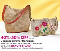 Boscov's Designer Summer Handbags offer