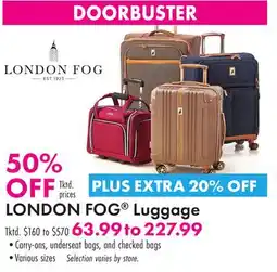 Boscov's LONDON FOG Luggage offer