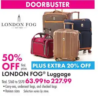 Boscov's LONDON FOG Luggage offer