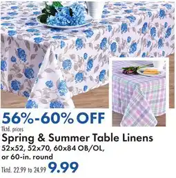 Boscov's Spring & Summer Table Linens offer