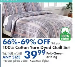 Boscov's 100% Cotton Yarn Dyed Quilt Set offer