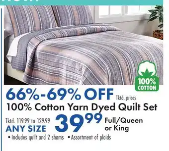 Boscov's 100% Cotton Yarn Dyed Quilt Set offer