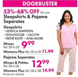 Boscov's Sleepshirts & Pajama Separates offer