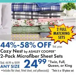 Boscov's Cozy Nest by ASHLEY COOPER 2-Pack Microfiber Sheet Sets offer