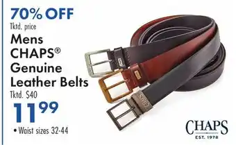 Boscov's Mens CHAPS Genuine Leather Belts offer