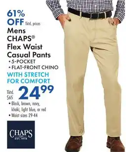 Boscov's Mens CHAPS Flex Waist Casual Pants offer