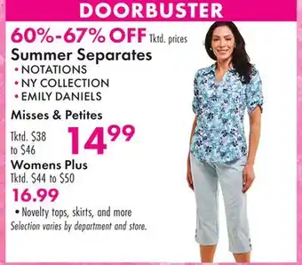 Boscov's Summer Separates offer