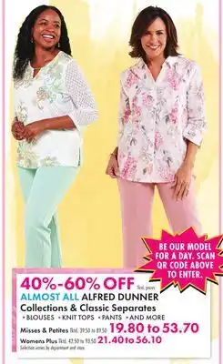 Boscov's ALFRED DUNNER Collections & Classic Separates offer