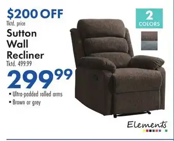 Boscov's Sutton Wall Recliner offer