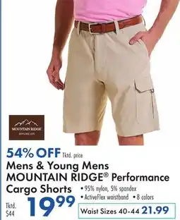Boscov's Mens & Young Mens MOUNTAIN RIDGE Performance Cargo Shorts offer