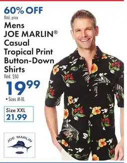 Boscov's Mens JOE MARLIN Casual Tropical Print Button-Down Shirts offer