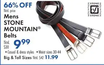 Boscov's Mens STONE MOUNTAIN Belts offer