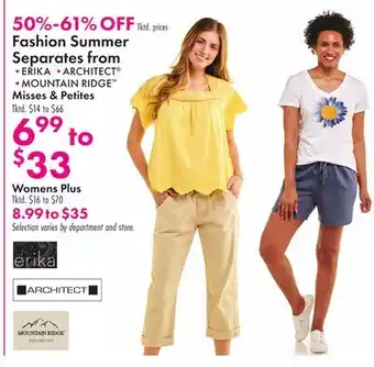 Boscov's Fashion Summer Separates offer