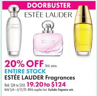 Boscov's ENTIRE STOCK ESTÉE LAUDER Fragrances offer