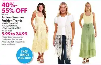 Boscov's Juniors Summer Fashion Trends offer