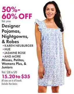 Boscov's Designer Pajamas, Nightgowns, & Robes offer