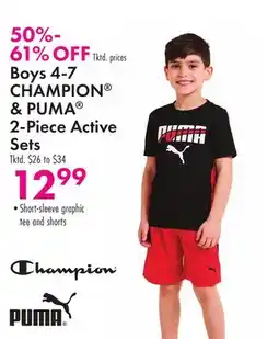 Boscov's Boys 4-7 CHAMPION & PUMA 2-Piece Active Sets offer