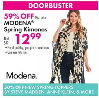 Boscov's MODENA Spring Kimonos offer