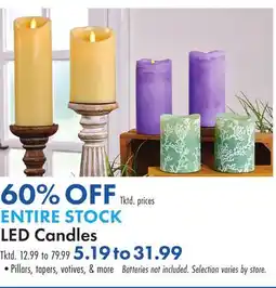 Boscov's ENTIRE STOCK LED Candles offer
