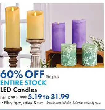 Boscov's ENTIRE STOCK LED Candles offer