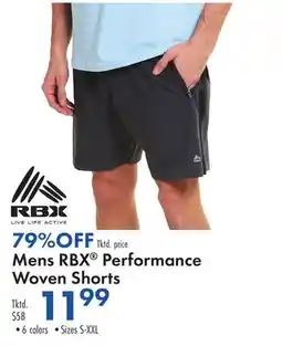 Boscov's Mens RBX Performance Woven Shorts offer