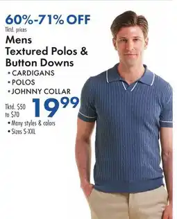 Boscov's Mens Textured Polos & Button Downs offer