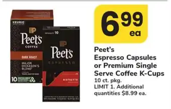 ACME Peet's Espresso Capsules or Premium Single Serve Coffee K-Cups offer