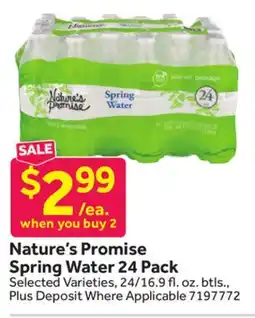 Stop&Shop Nature's Promise Spring Water 24 Pack offer