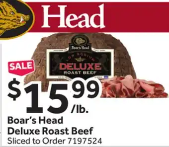 Stop&Shop Boar's Head Deluxe Roast Beef offer