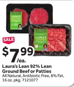 Stop&Shop Laura's Lean 92% Lean Ground Beef or Patties offer