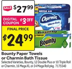 Stop&Shop Bounty Paper Towels or Charmin Bath Tissue offer