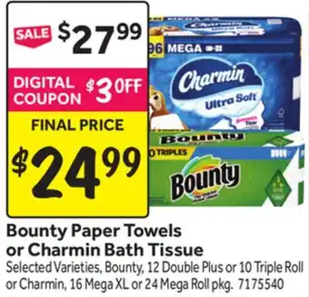 Stop&Shop Bounty Paper Towels or Charmin Bath Tissue offer