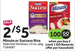 Stop&Shop Minute or Success Rice offer