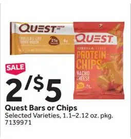 Stop&Shop Quest Bars or Chips offer