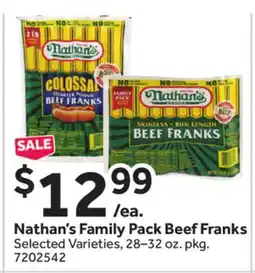 Stop&Shop Nathan's Family Pack Beef Franks offer