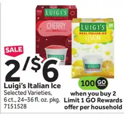 Stop&Shop Luigi's Italian Ice offer