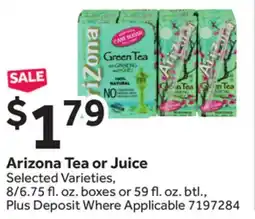 Stop&Shop Arizona Tea or Juice offer