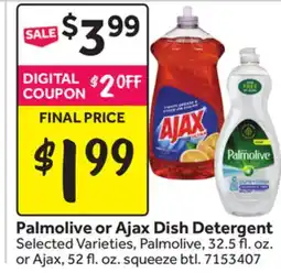 Stop&Shop Palmolive or Ajax Dish Detergent offer